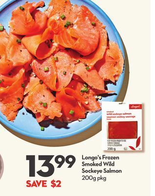 Longo's Longo's frozen smoked wild sockeye salmon offer