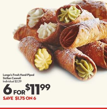 Longo's Longo's fresh hand-piped sicilian cannoli offer