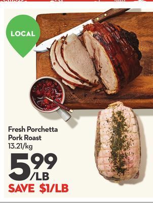 Longo's Fresh porchetta pork roast offer