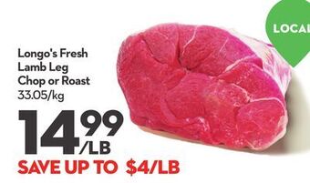 Longo's Longo's fresh lamb leg chop or roast offer
