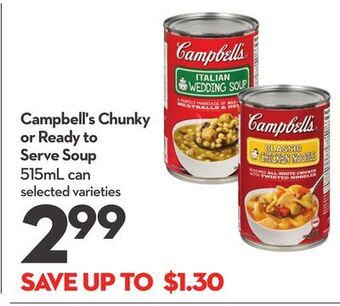 Longo's Campbell's chunky or ready to serve soup offer