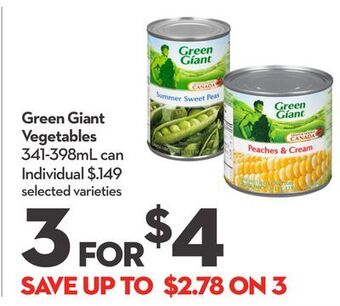 Longo's Green giant vegetables offer