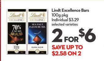 Longo's Lindt excellence bars offer