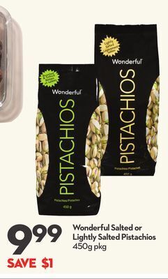 Longo's Wonderful salted or lightly salted pistachios offer