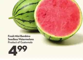 Longo's Fresh mini bambino seedless watermelons offer