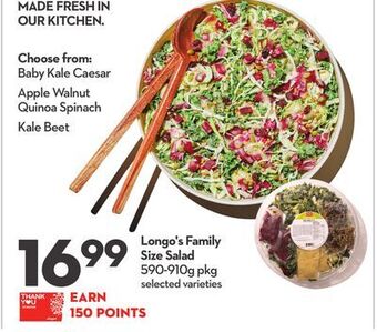 Longo's Longo's family size salad offer