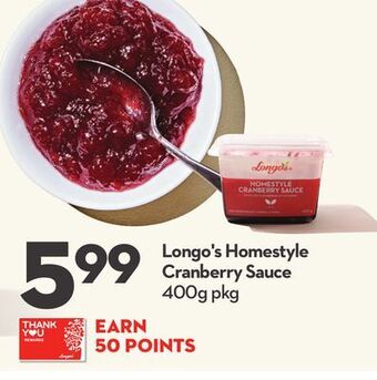 Longo's Longo's homestyle cranberry sauce offer