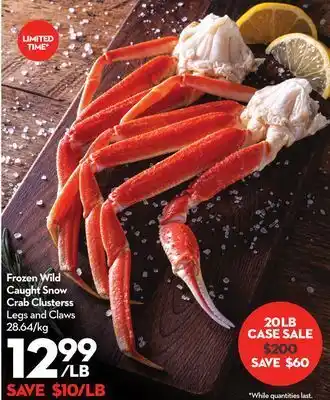 Longo's Frozen wild caught snow crab clusterss legs and claws offer