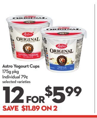 Longo's Astro yogourt cups offer