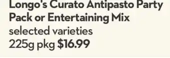 Longo's Longo's curato antipasto party pack or entertaining mix offer