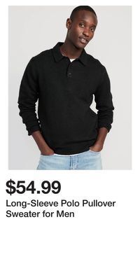 Old Navy Long-sleeve polo pullover sweater for men offer