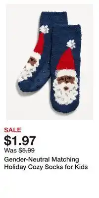 Old Navy Gender-neutral matching holiday cozy socks for kids offer