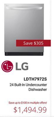 Canadian Appliance Source Lg 24 built-in undercounter dishwasher offer