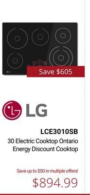 Canadian Appliance Source Lg 30 electric cooktop ontario energy discount cooktop offer