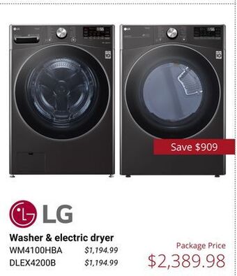 Canadian Appliance Source Lg washer & electric dryer offer