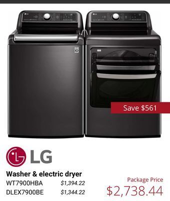 Canadian Appliance Source Lg washer & electric dryer offer
