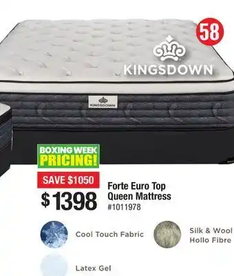 Bad Boy Superstore Kingsdown forte euro top queen mattress offer