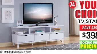 Bad Boy Superstore 60" tv stand with storage offer