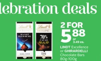 Rexall Lindt excellence or ghirardelli chocolate bars offer