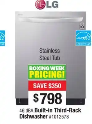 Bad Boy Superstore Lg 46 dba built-in third-rack dishwasher offer