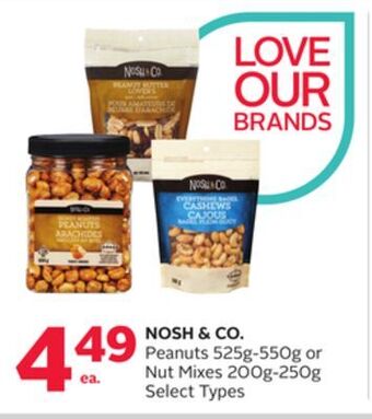 Rexall Nosh & co. peanuts 525g-550g or nut mixes 200g-250g offer
