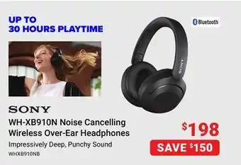 Visions Electronics Sony wh-xb910n noise cancelling wireless over-ear headphones offer