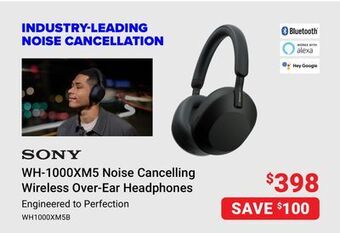 Visions Electronics Sony wh-1000xm5 noise cancelling wireless over-ear headphones offer