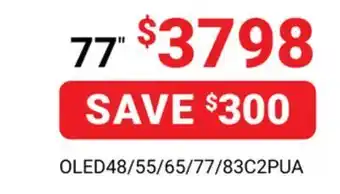 Visions Electronics Lg c2 4k hdr oled evo 77" smart tv offer