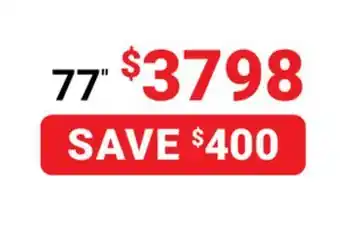 Visions Electronics Sony 77" a80k oled 4k smart tv offer