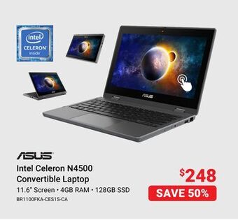 Visions Electronics Asus intel celeron n4500 convertible laptop offer