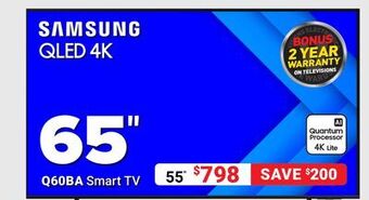 Visions Electronics Samsung qled 4k 65" q60ba smart tv offer