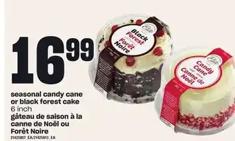 Independent City Market Seasonal candy cane or black forest cake, 6 inch offer