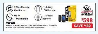 Visions Electronics Viper ds4vp756 2-way lcd remote starter with 1 mile range offer
