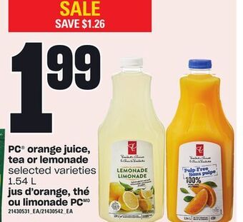 Independent City Market Pc® orange juice tea or lemonade, 1.54 l offer
