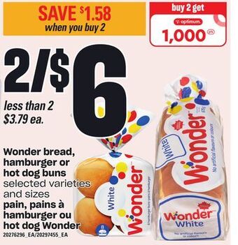 Independent City Market Wonder bread, hamburger or hot dog buns offer