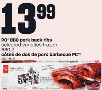 Independent Grocer PC BBQ Pork Back Ribs 680 g offer