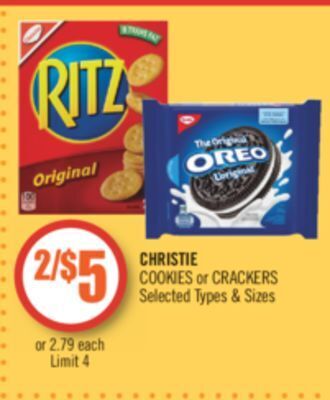 Shoppers Drug Mart Christie cookies or crackers offer