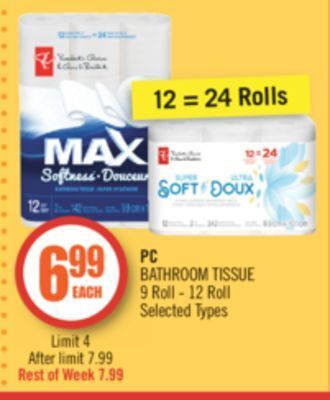 Shoppers Drug Mart Pc bathroom tissue offer