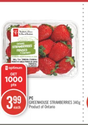Shoppers Drug Mart Pc greenhouse strawberries offer