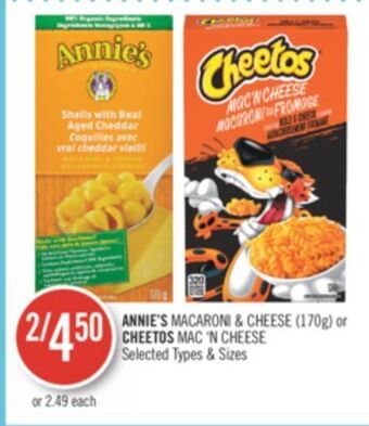 Shoppers Drug Mart Annie's macaroni & cheese (170g) or cheetos mac 'n cheese offer