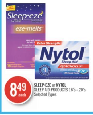 Shoppers Drug Mart Sleep•eze or nytol sleep aid products offer