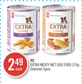 Shoppers Drug Mart Pc extra meaty wet dog food offer