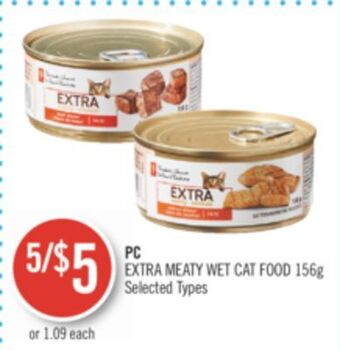 Shoppers Drug Mart Pc extra meaty wet cat food offer
