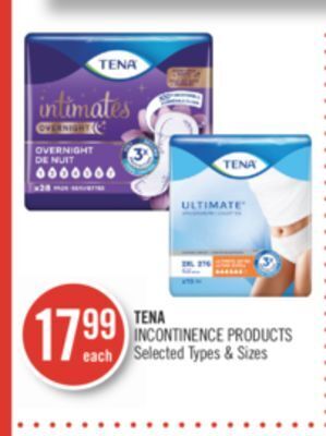 Shoppers Drug Mart Tena incontinence products offer