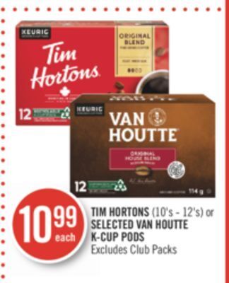 Shoppers Drug Mart Tim hortons (10's - 12's) or selected van houtte k-cup pods offer