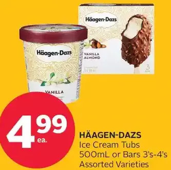 Rexall Häagen-dazs ice cream tubs or bars offer