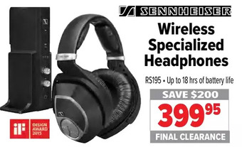2001 Audio Video Sennheiser wireless specialized headphones offer