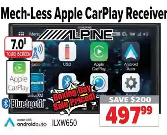 2001 Audio Video Alpine mech-less apple carplay receiver offer