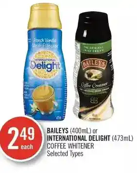 Shoppers Drug Mart Baileys or international delight coffee whitener offer