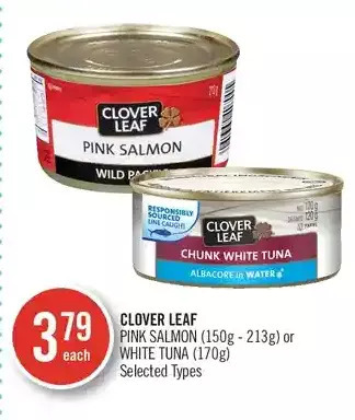 Shoppers Drug Mart Clover leaf pink salmon or white tuna offer